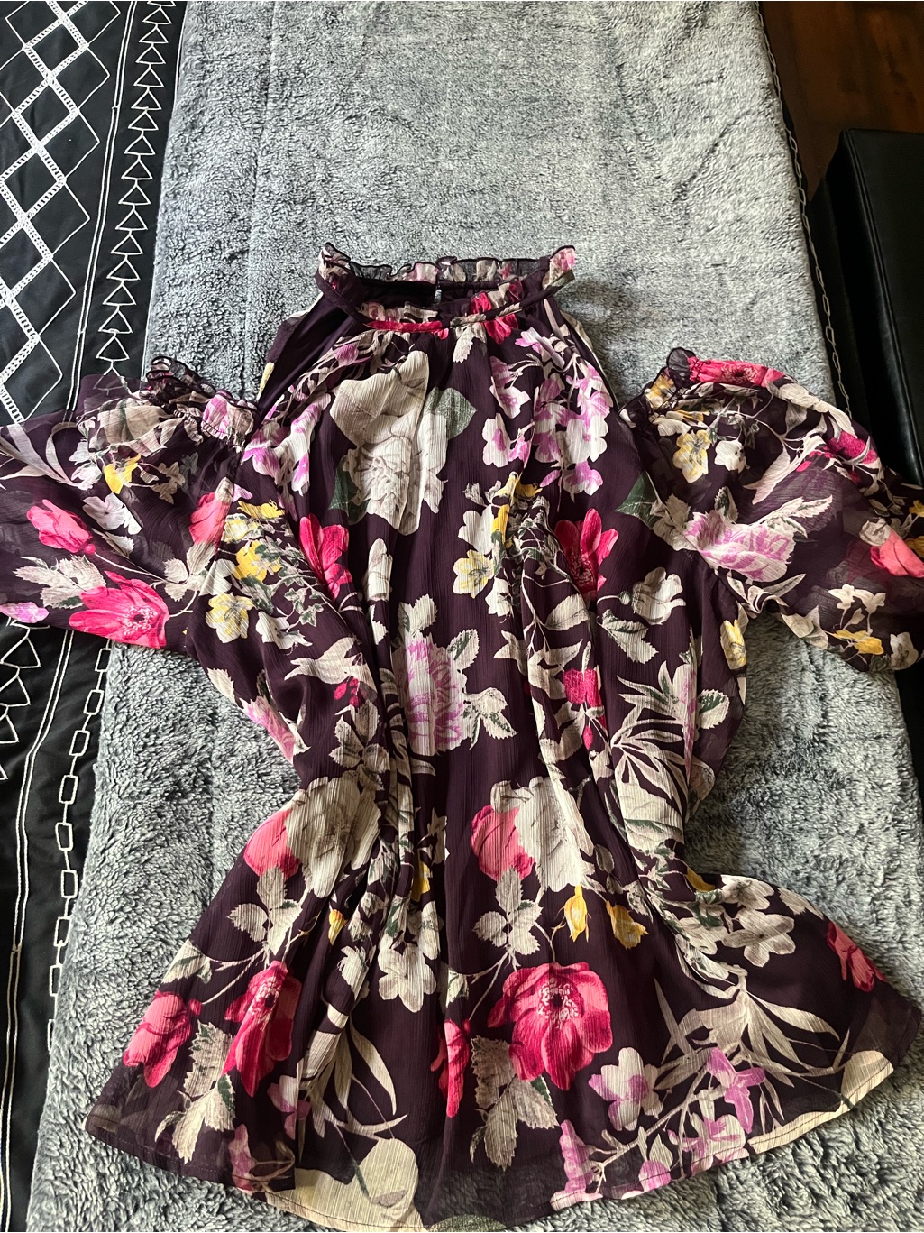 Lane Bryant Purple And Pink Printed Blouse